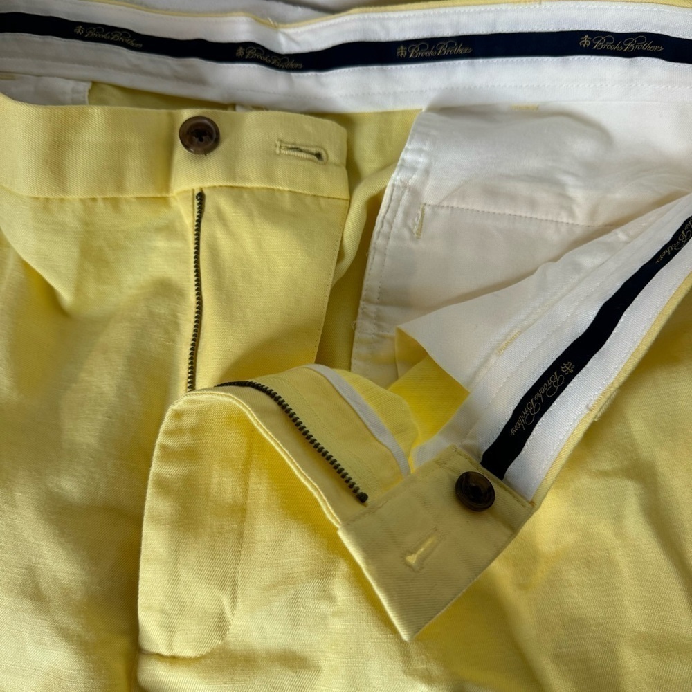 Brooks Brothers Linen Blend Yellow Shorts 40 - Picture 5 of 9
